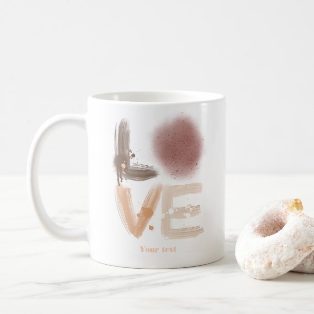 Mug Conception de l'amour de projection de peinture te (Avec donut)