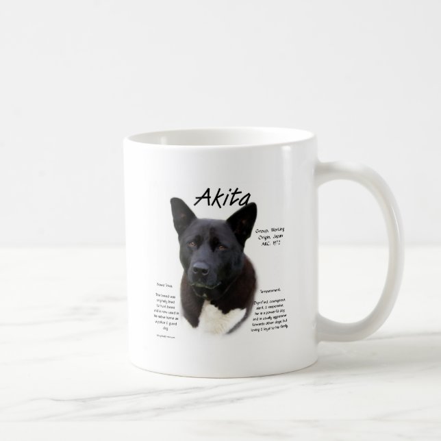 Mug Conception de l'histoire Akita noire (Droite)
