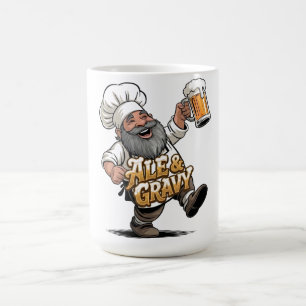 Mug Conception de logo Ale & Gravy avec un joyeux chef