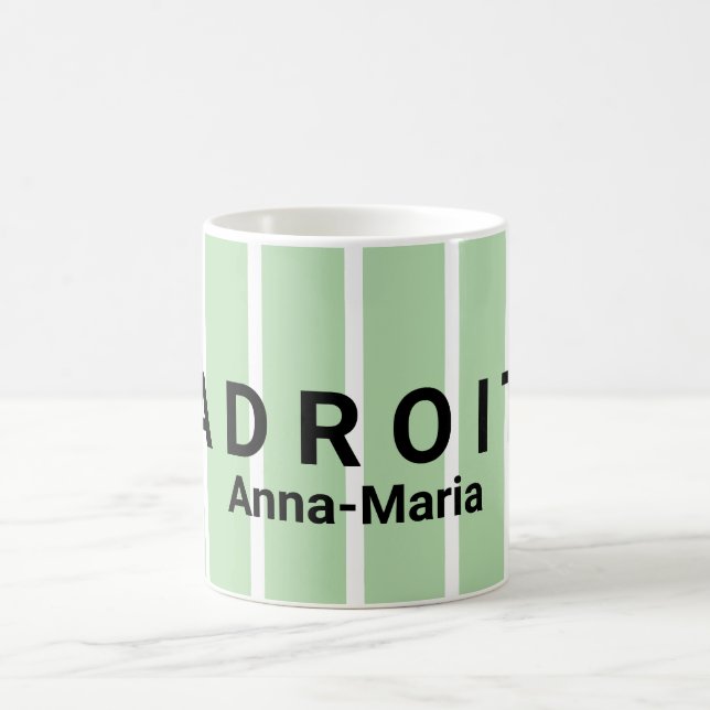 Mug Conception de louange rayée de vert et de blanc (Centre)