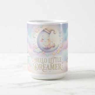 Mug Conception de lune pastel "Bonjour Petit Rêveur"
