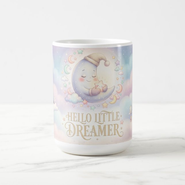 Mug Conception de lune pastel "Bonjour Petit Rêveur" (Centre)