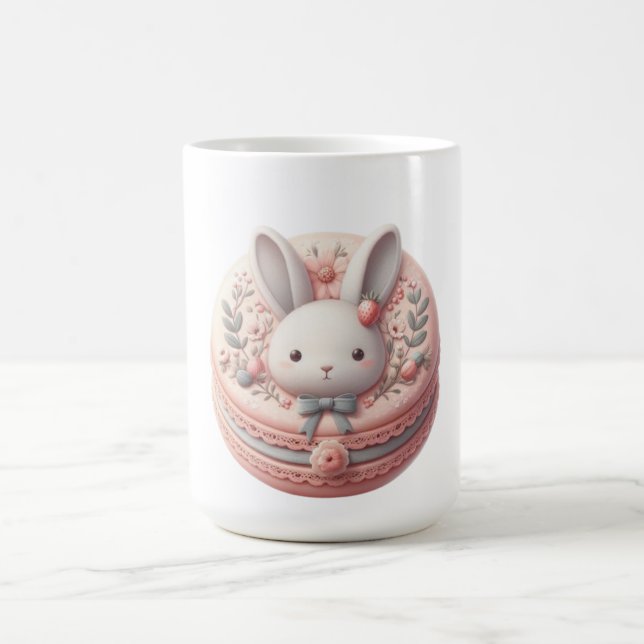 Mug Conception de macaron de lièvre personnalisé pour  (Centre)