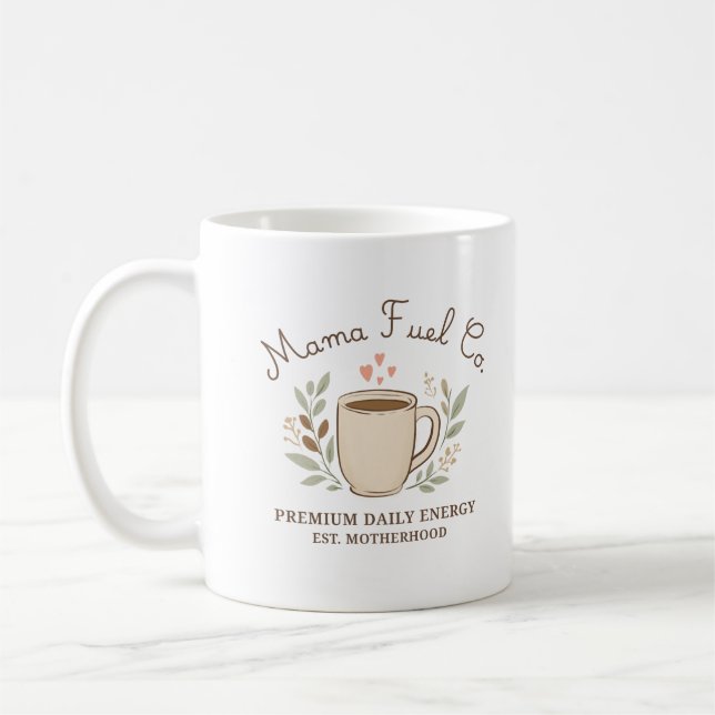 Mug Conception de maman confortable Mama Fuel Co. (Gauche)