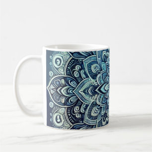Mug Conception de mandala à dégradé bleu