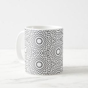 Mug Conception de mandala abstraite sans couture noir