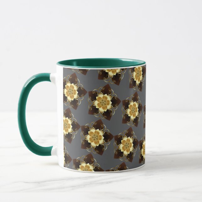 Mug Conception de mandala floral doré de luxe ornement (Gauche)