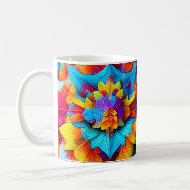 Mug Conception de Mandala Florale colorée (Gauche)