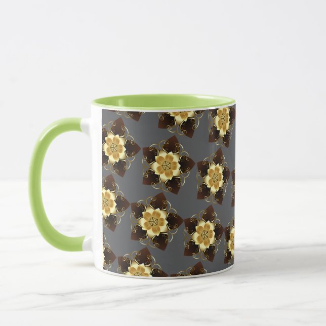 Mug Conception de mandala florale dorée de luxe orneme (Gauche)