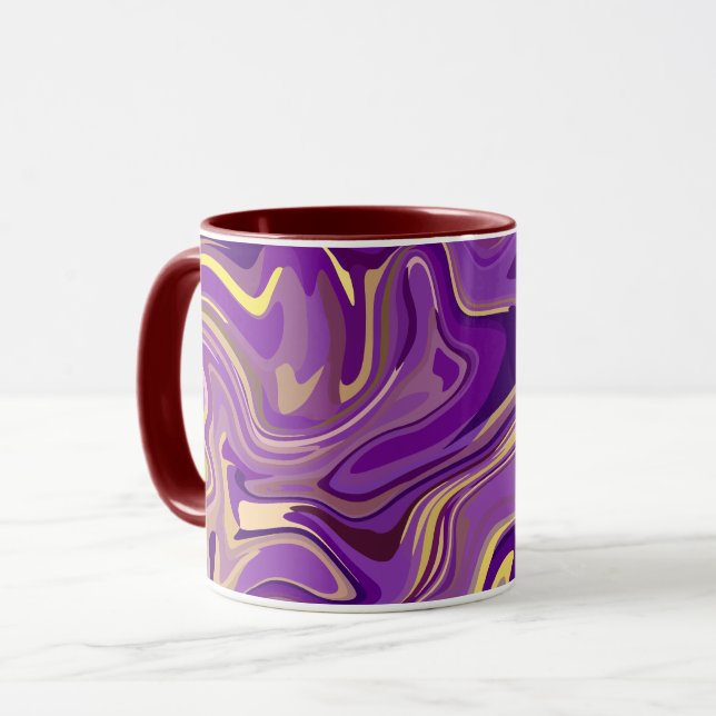 Mug Conception de marbre tourbillonnant abstrait en vi (Devant gauche)