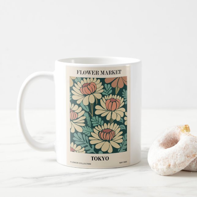 Mug Conception de marché de fleurs jolies  (Avec donut)