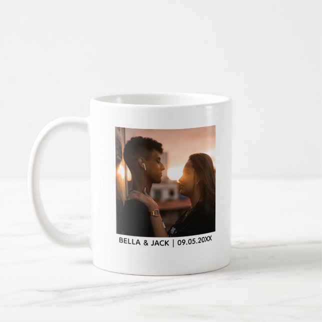 Mug Conception de mariage personnalisée avec photo de  (Gauche)