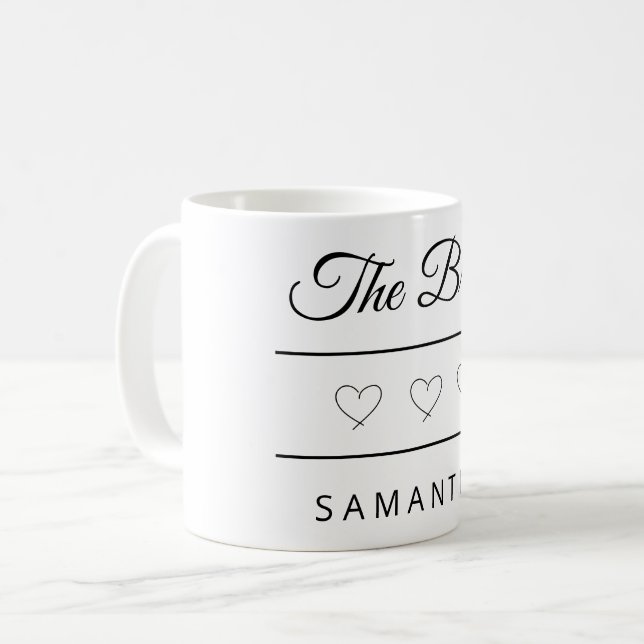 Mug Conception de mariage personnalisée de la mariée (Devant gauche)