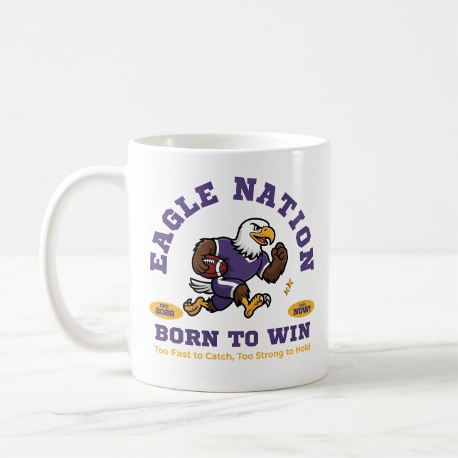 Mug Conception de mascotte de football Eagle Nation (Gauche)