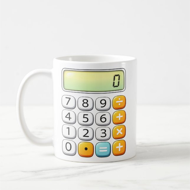 Mug Conception de maths de calculatrice classique de j (Gauche)