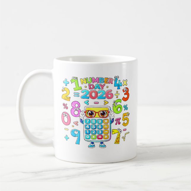 Mug Conception de maths de calculatrice Jour Nombre 20 (Gauche)