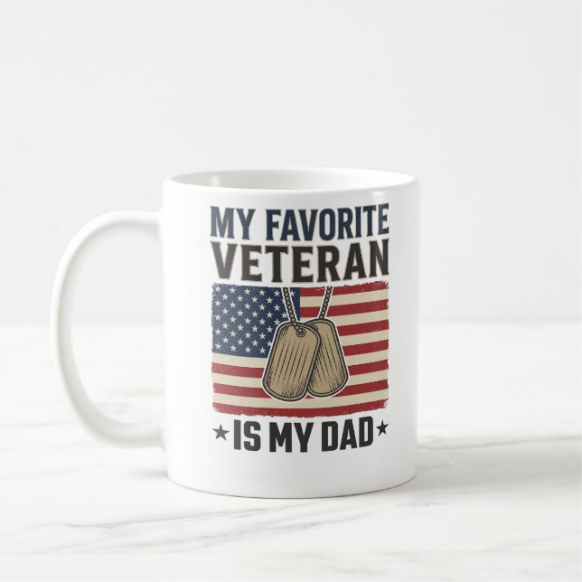 Mug Conception de médailles patriotiques pour papa vét (Gauche)