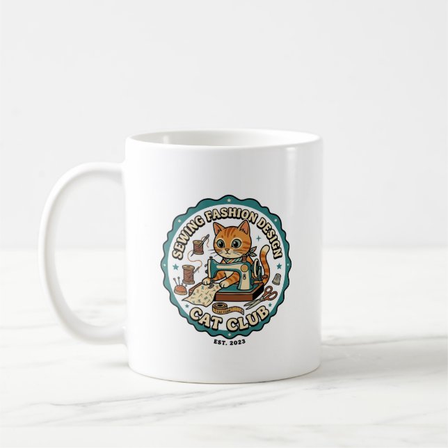 Mug Conception de mode de couture Chat Cadeau pour ama (Gauche)