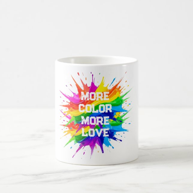 Mug Conception de mois de fierté de giclée d'arc-en-ci (Centre)
