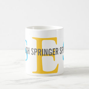 Mug Conception de monogramme d'épagneul de springer