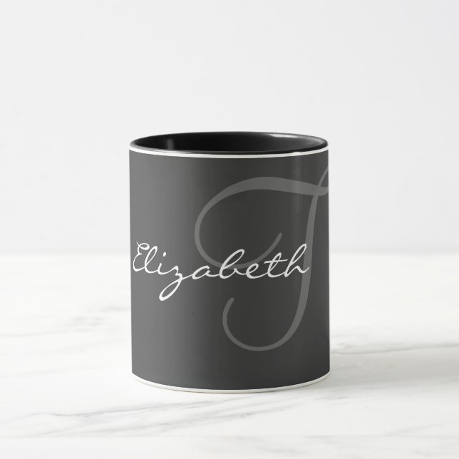 Mug Conception de monogramme simple (Centre)