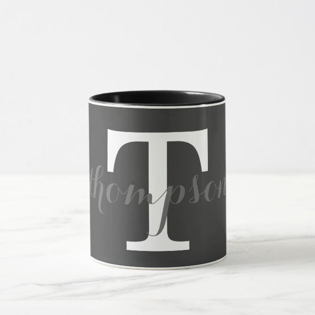 Mug Conception de monogramme simple (Centre)