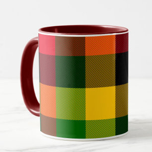 Mug Conception de motif à carreaux de couleurs africai