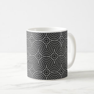 Mug Conception de motif abstrait noir et blanc moderne
