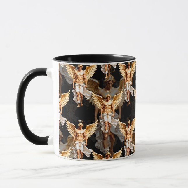 Mug Conception de motif d'anges dorés célestes  (Gauche)