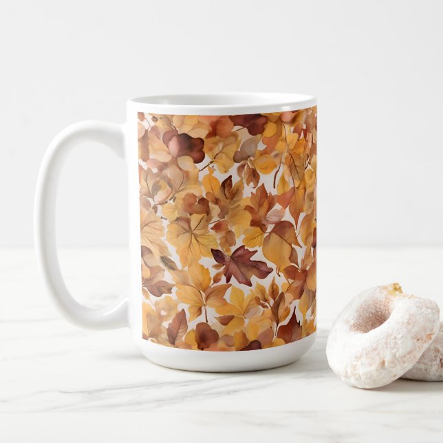 Mug Conception de motif de couleurs feuillues ombragée (Avec donut)