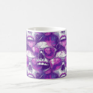 Mug Conception de motif de crâne avec lunettes de sole