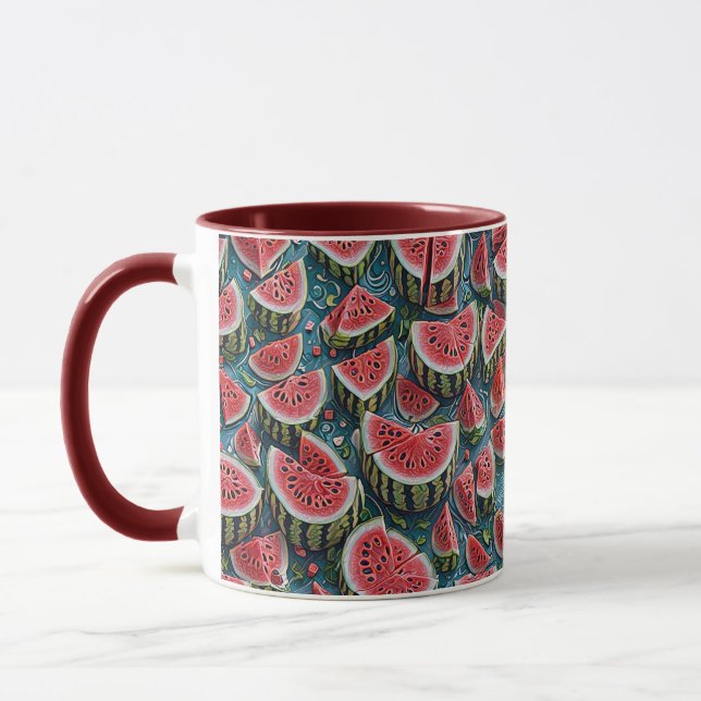 Mug Conception de motif de pastèque juteuse 1 (Gauche)
