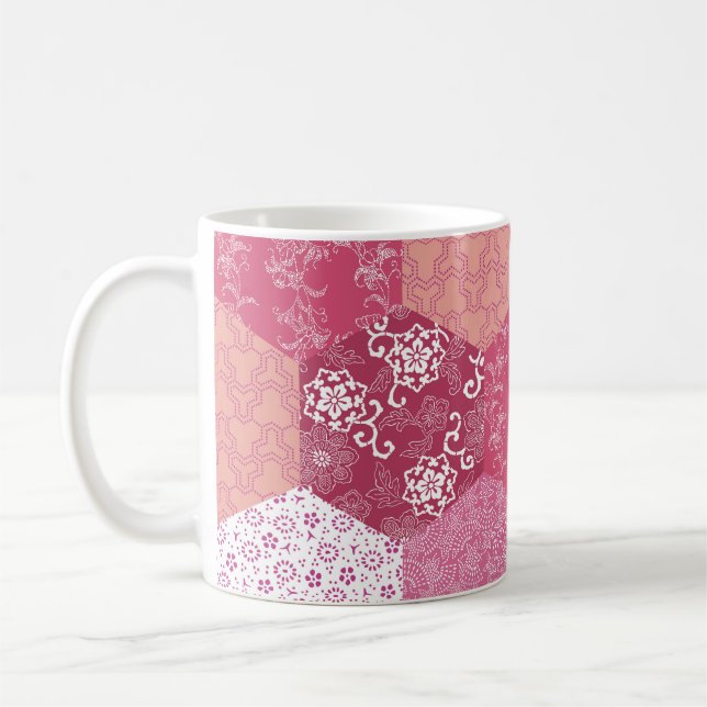 Mug Conception de Motif de Patchwork de style japonais (Gauche)