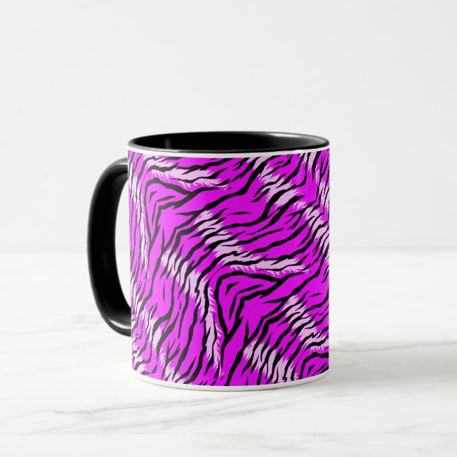 Mug Conception de motif de peau de tigre violet  (Devant gauche)