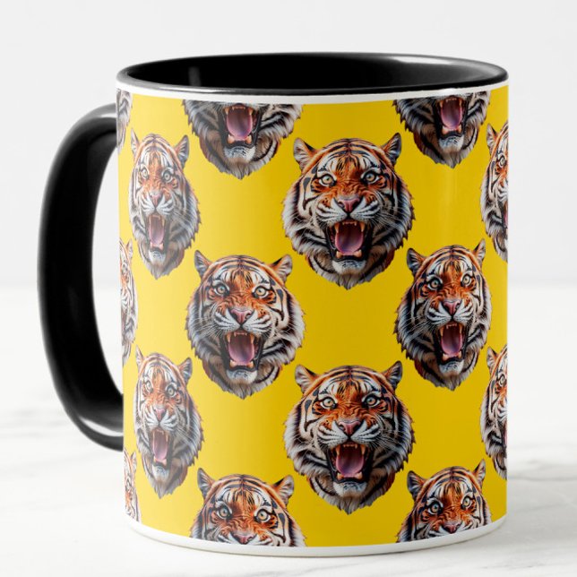 Mug Conception de motif de tête de tigre jaune  (Créateur téléchargé)