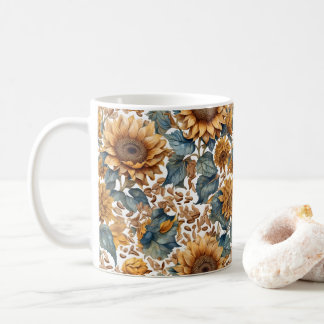 Mug Conception de motif de tournesols dansants