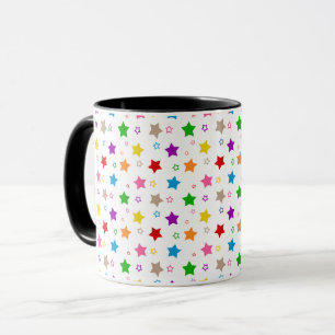 Mug Conception de motif d'étoiles colorées blanc