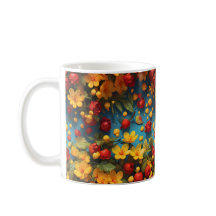 Conception de motif floral jaune et rouge vibrant