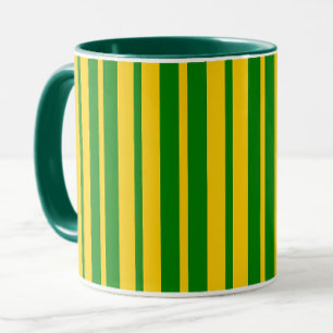 Mug Conception de motif rayé stylé vert jaune 