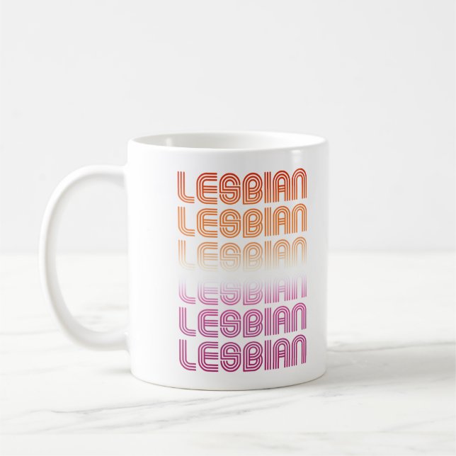 Mug Conception de motif rétro lesbien (Gauche)