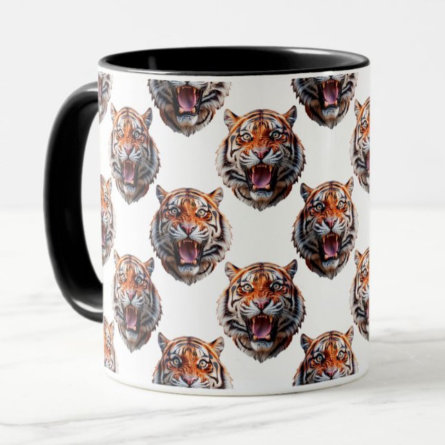 Mug Conception de motif tête de tigre - Blanc   (Créateur téléchargé)