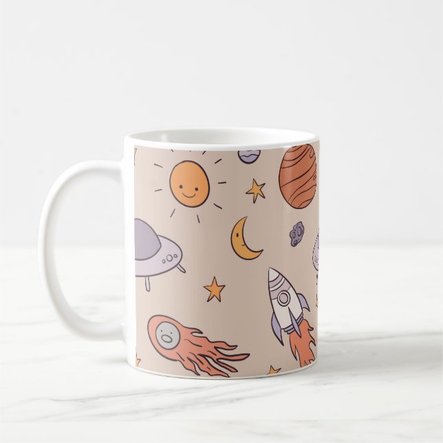 Mug Conception de motif transparent d'espace extérieur (Gauche)