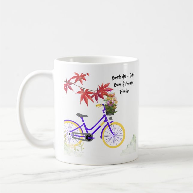 Mug Conception de motivation de bicyclette florale (Gauche)