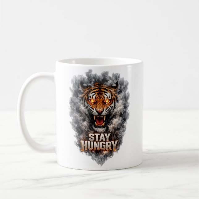 Mug Conception de motivation de tigre affamé (Gauche)