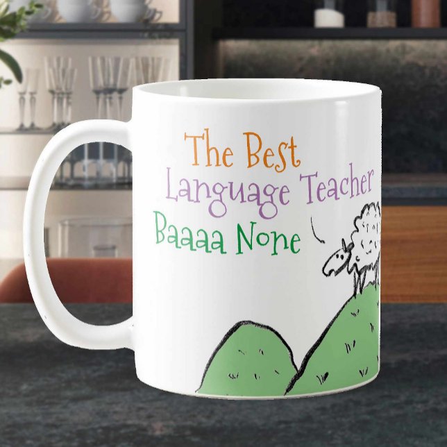 Mug Conception de mouton pour un enseignant de langue  (Créateur téléchargé)