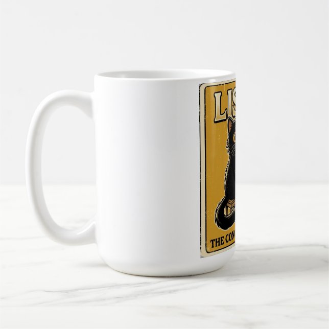 Mug Conception de musique de piano pour chat noir (Gauche)