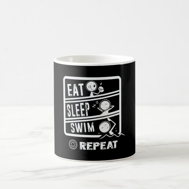 Mug Conception de nage mignonne - Manger Sleep nager R (Centre)