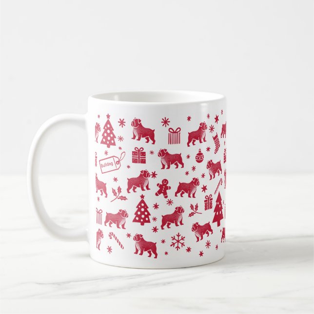 Mug Conception de Noël Buldog (Gauche)