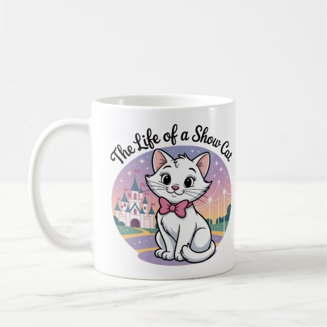 Mug Conception de Noël de chat mignon | Chat de neige  (Gauche)