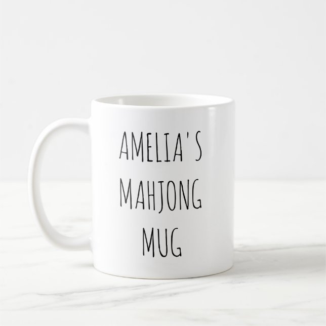 Mug Conception de nom Mahjong personnalisée minimalist (Gauche)